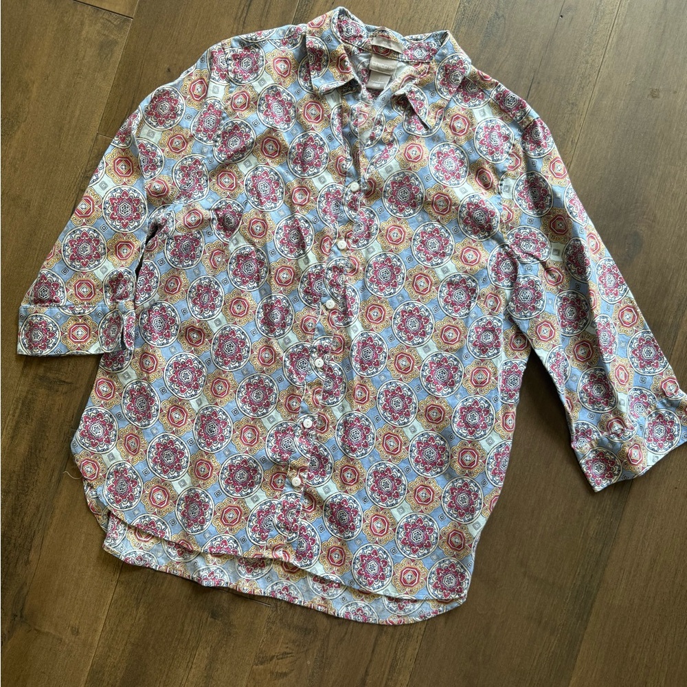 Chicos medallion print button up blouse